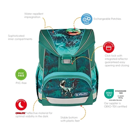 Iskolatáska ergonómikus HERLITZ UltraLight Green Rex