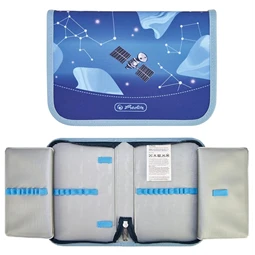 Iskolatáska szett HERLITZ Loop Plus Cosmic Explorer + 2 klapnis tolltartó + henger tolltartó + sportzsák