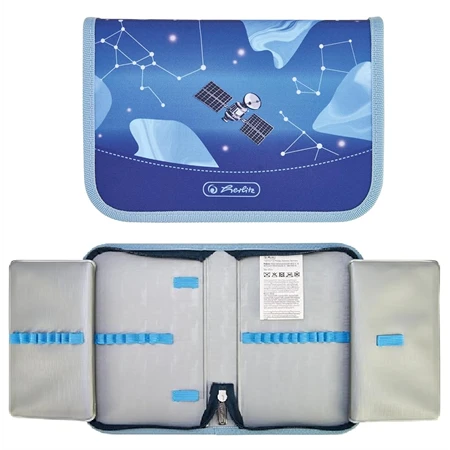 Iskolatáska szett HERLITZ Loop Plus Cosmic Explorer + 2 klapnis tolltartó + henger tolltartó + sportzsák