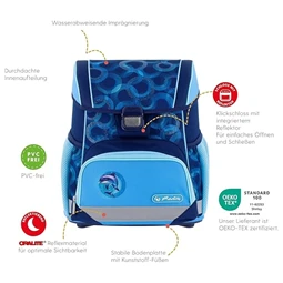 Iskolatáska szett HERLITZ Loop Plus Dolphin Ride + 2 klapnis tolltartó + henger tolltartó + sportzsák
