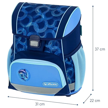 Iskolatáska szett HERLITZ Loop Plus Dolphin Ride + 2 klapnis tolltartó + henger tolltartó + sportzsák
