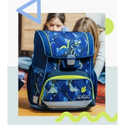 Iskolatáska szett HERLITZ Loop Plus Thunder Rex Explorer + 2 klapnis tolltartó + henger tolltartó + sportzsák