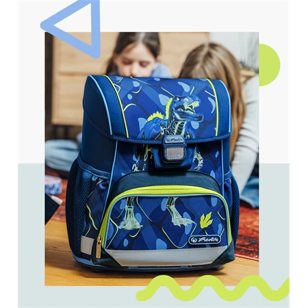 Iskolatáska szett HERLITZ Loop Plus Thunder Rex Explorer + 2 klapnis tolltartó + henger tolltartó + sportzsák