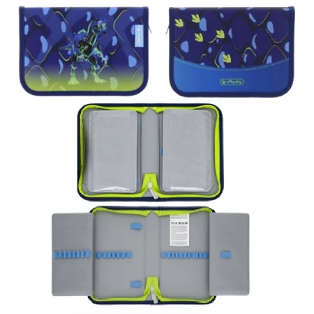 Iskolatáska szett HERLITZ Loop Plus Thunder Rex Explorer + 2 klapnis tolltartó + henger tolltartó + sportzsák