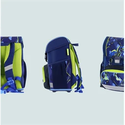 Iskolatáska szett HERLITZ Loop Plus Thunder Rex Explorer + 2 klapnis tolltartó + henger tolltartó + sportzsák