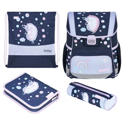 Iskolatáska szett HERLITZ Loop Plus Unicorn Dream 2 tolltartóval és tornazsákkal