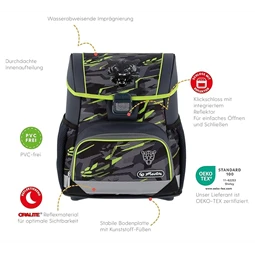 Iskolatáska szett HERLITZ Loop Plus Wild Panther + 2 klapnis tolltartó + henger tolltartó + sportzsák