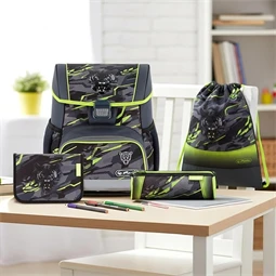 Iskolatáska szett HERLITZ Loop Plus Wild Panther + 2 klapnis tolltartó + henger tolltartó + sportzsák