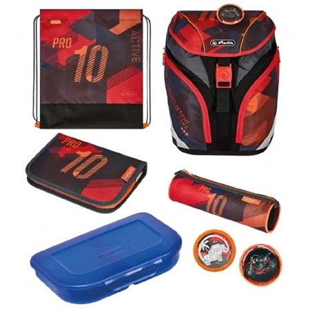 Iskolatáska szett HERLITZ SoftLight Plus Sports 2 táskadísszel 2 tolltartóval tornazsákkal és uzsonnás dobozzal
