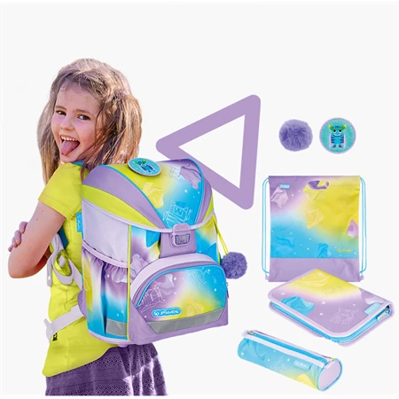 Iskolatáska szett HERLITZ UltraLight XL Plus Little Monster 2 táskadísszel 2 tolltartóval és tornazsákkal