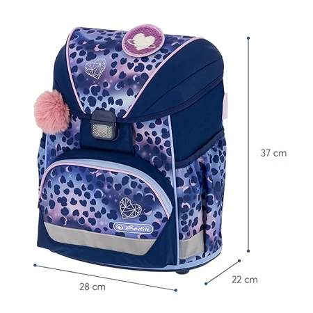 Iskolatáska szett HERLITZ UltraLight XL Plus Wild Cat 2 táskadísszel, 2 tolltartóval, tornazsákkal, 37x28x22cm 22literes