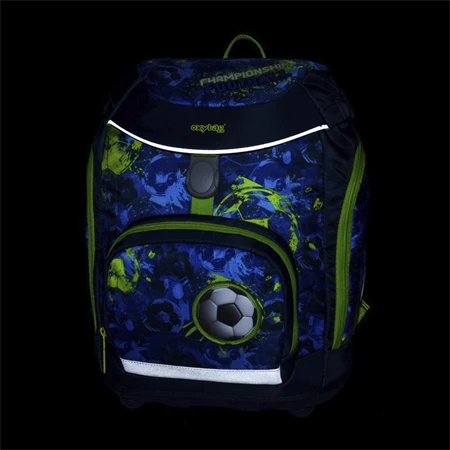 Iskolatáska szett OXY SHERPY 4 részes Football tolltartóval, tornazsákkal és cserélhető matricával