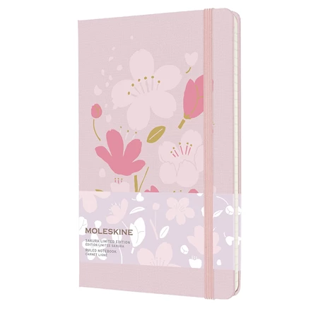 Jegyzetfüzet 13x21cm MOLESKINE Sakura 2021 keményfedeles 120 lap vonalas gumis rózsaszín