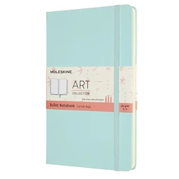 Jegyzetfüzet 13x21cm pontozott MOLESKINE 80 lapos keményfedeles gumis ARTBULNT3B24 türkiz