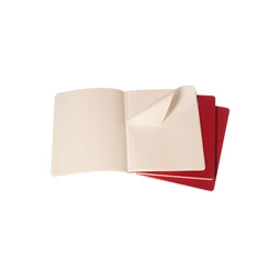 Jegyzetfüzet 19x25cm MOLESKINE CH121 Cahier 3db/csomag puhafedeles 60 lap vonalas piros