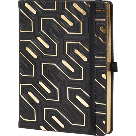 Jegyzetfüzet 19x25cm vonalas CASTELLI 192 lapos keményfedeles gumis Gold Obelsik