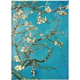 Jegyzetfüzet 24,5x18cm vonalas keményfedeles mágneses Van Gogh Almond Blossom