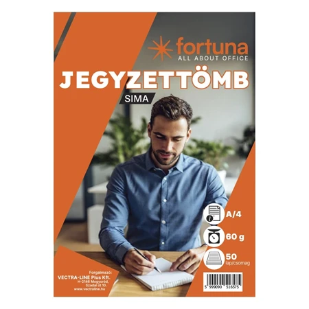 Jegyzetfüzet A/4 felül ragasztott, sima 50lap