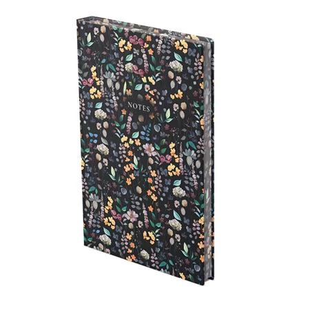 Jegyzetfüzet A/5 TOPTIMER Notes fekete virágos vonalas 96 lap