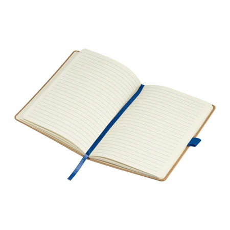 Jegyzetfüzet A/5 bambusz borítású elől, hátul kék újrahaszn. műa, 192 vonalas oldal  + toll hurok, 14,3 x 1,4 x 21cm