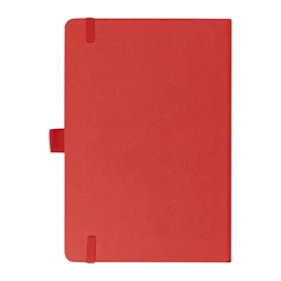Jegyzetfüzet A/5 bambusz borítású elől, hátul piros újrahaszn. műa, 192 vonalas oldal  + toll hurok, 14,3 x 1,4 x 21cm