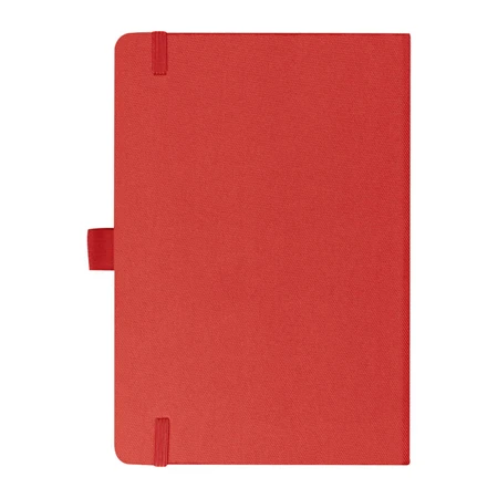 Jegyzetfüzet A/5 bambusz borítású elől, hátul piros újrahaszn. műa, 192 vonalas oldal  + toll hurok, 14,3 x 1,4 x 21cm