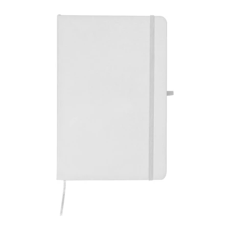 Jegyzetfüzet A/5 gumis, 80 vonalas lap, fehér borító, tolltartó gumigyürűvel