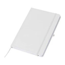 Jegyzetfüzet A/5 gumis, 80 vonalas lap, fehér borító, tolltartó gumigyürűvel