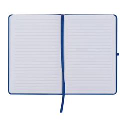 Jegyzetfüzet A/5 gumis, 80 vonalas lap, kék borító, tolltartó gumigyürűvel