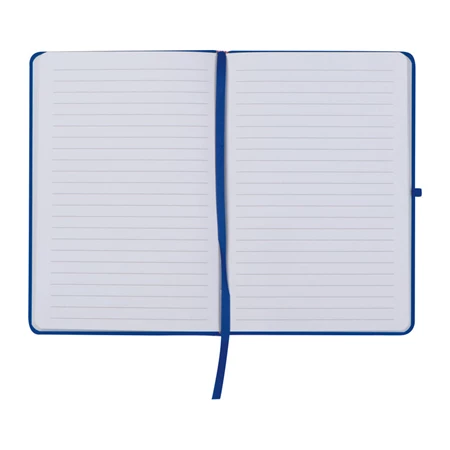 Jegyzetfüzet A/5 gumis, 80 vonalas lap, kék borító, tolltartó gumigyürűvel