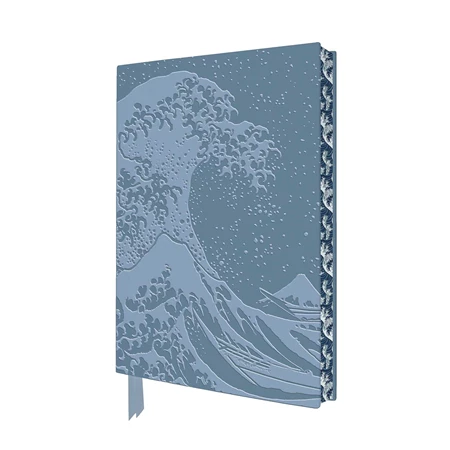 Jegyzetfüzet A/5 vonalas ARTISAN 96lap puhafedeles lézer gravírozott Art Hokusai: Great Wave kék