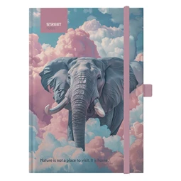 Jegyzetfüzet A/5 vonalas STREET Animals Edition Elephant, 96 lapos gumis keményfedelű