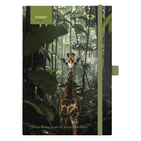 Jegyzetfüzet A/5 vonalas STREET Animals Edition Giraffe, 96 lapos gumis keményfedelű