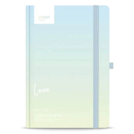 Jegyzetfüzet A/5 vonalas STREET Dictionary Love, 96 lapos gumis keményfedelű