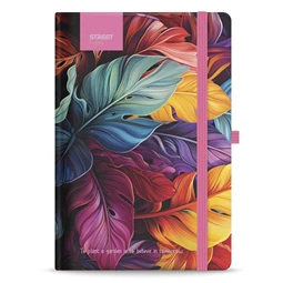 Jegyzetfüzet A/5 vonalas STREET Flowers Petal, 96 lapos gumis keményfedelű