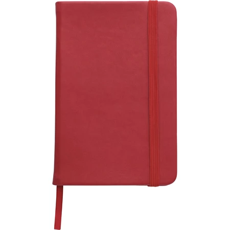 Jegyzetfüzet A/5 vonalas, gumipánttal, 100 oldalas műbőr fedeles, piros