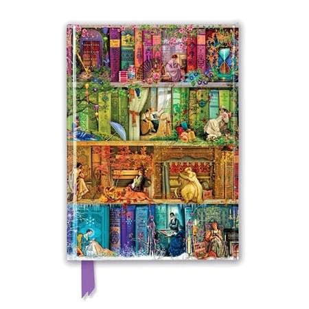 Jegyzetfüzet A/5 vonalas keményfedeles mágneses Stitch in Time Bookshelves