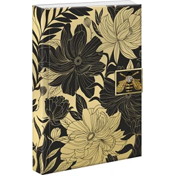 Jegyzetfüzet A/5 Punch Studio mágneses fém méhecskés brossal, virág mintával