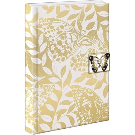 Jegyzetfüzet A/5 Punch Studio mágneses fém pillangó brossal, pillangó mintával