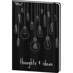 Jegyzetfüzet A/5 keményfedeles gumis pontozott 192 lap Villanykörték