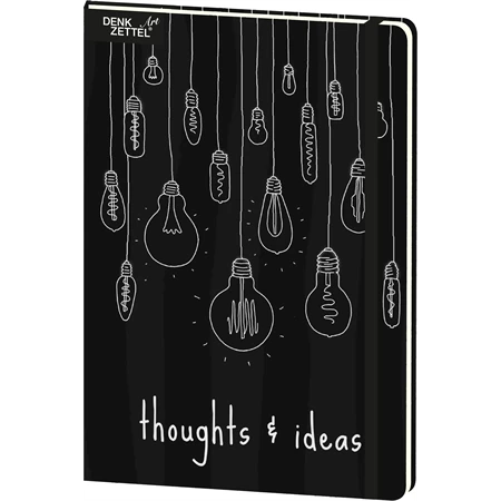 Jegyzetfüzet A/5 keményfedeles gumis pontozott 192 lap Villanykörték