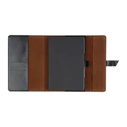 Jegyzetfüzet A/5 műbőr borító, 160 vonalas lap + gumigyűrűvel