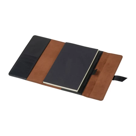 Jegyzetfüzet A/5 műbőr borító, 160 vonalas lap + gumigyűrűvel