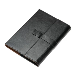 Jegyzetfüzet A/5 műbőr borító, 160 vonalas lap + gumigyűrűvel