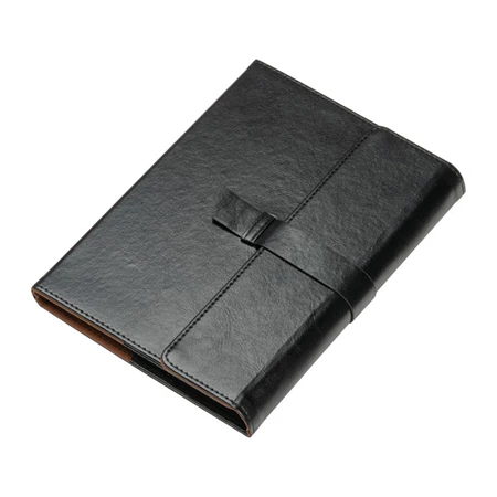 Jegyzetfüzet A/5 műbőr borító, 160 vonalas lap + gumigyűrűvel