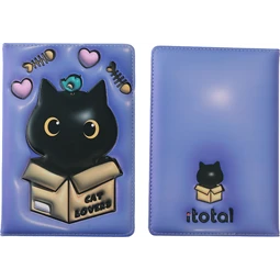 Jegyzetfüzet A/5 sima puhafedeles 3D, Cat Black