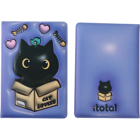 Jegyzetfüzet A/5 sima puhafedeles 3D, Cat Black