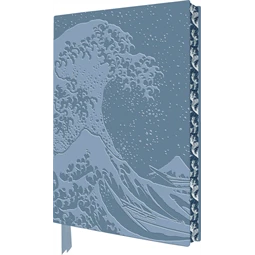 Jegyzetfüzet A/5 vonalas ARTISAN 96lap puhafedeles lézer gravírozott Art Hokusai: Great Wave kék