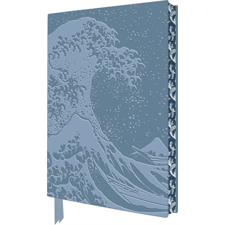 Jegyzetfüzet A/5 vonalas ARTISAN 96lap puhafedeles lézer gravírozott Art Hokusai: Great Wave kék