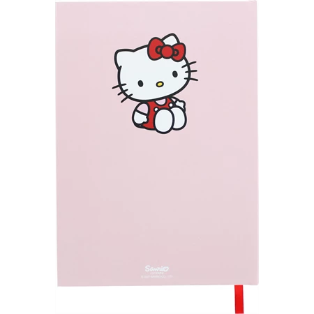 Jegyzetfüzet A/5 vonalas  Hello Kitty szörmés szívvel, Pink